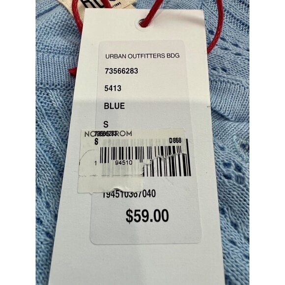 NWT BDG Size S-P Sky Pointelle Cardigan & Cami Twin Set Blue MSRP$59 - Picture 7 of 11